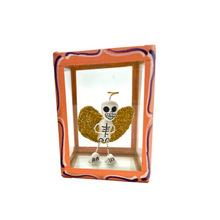 Load image into Gallery viewer, Handmade Window Shadow Box Nicho - See Through Series  - Angelito Shadow Boxes Mexico CC Red