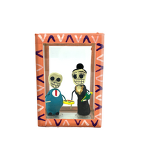 Load image into Gallery viewer, Handmade Window Shadow Box Nicho - See Through Series  - Diego y Frida Shadow Boxes Mexico CC Salmon