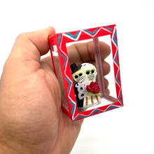 Load image into Gallery viewer, Handmade Window Shadow Box Nicho - See Through Series  - Mariachi con Nopal Shadow Boxes Mexico CC