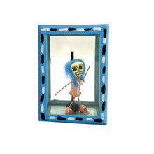 Load image into Gallery viewer, Handmade Window Shadow Box Nicho - See Through Series  - Coquetona Shadow Boxes Mexico CC Lt Blue