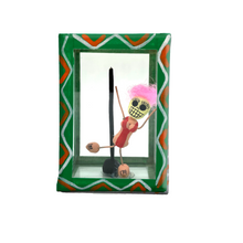 Load image into Gallery viewer, Handmade Window Shadow Box Nicho - See Through Series  - Coquetona Shadow Boxes Mexico CC Green