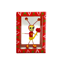 Load image into Gallery viewer, Handmade Window Shadow Box Nicho - See Through Series  - Chapulin Colorado Shadow Boxes Mexico CC Red