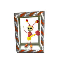 Load image into Gallery viewer, Handmade Window Shadow Box Nicho - See Through Series  - Chapulin Colorado Shadow Boxes Mexico CC Grey