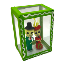 Load image into Gallery viewer, Handmade Window Shadow Box Nicho - See Through Series  - Catrin y Catrina Shadow Boxes Mexico CC