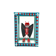 Load image into Gallery viewer, Handmade Window Shadow Box Nicho - See Through Series  - Diablito Shadow Boxes Mexico CC Blue