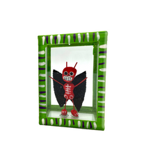 Load image into Gallery viewer, Handmade Window Shadow Box Nicho - See Through Series  - Diablito Shadow Boxes Mexico CC Green