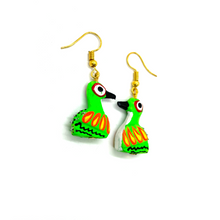 Load image into Gallery viewer, Handmade Earrings - Alebrije Style Jewelry Mexico Duck - Green