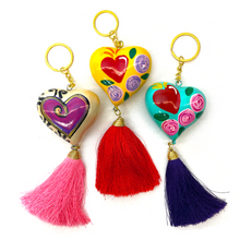 Load image into Gallery viewer, Handmade Heart Keychain Llavero Ornament Keychains Muertolandia.com