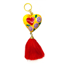 Load image into Gallery viewer, Handmade Heart Keychain Llavero Ornament Keychains Muertolandia.com T - Tepatitlán de Morelos