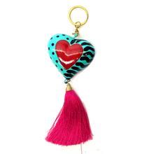 Load image into Gallery viewer, Handmade Heart Keychain Llavero Ornament Keychains Muertolandia.com O - Ocotlán