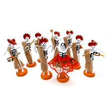 Load image into Gallery viewer, Handmade Mexican Mini 9 Piece Mariachi Nuevo Tecalitlán 1972 Set Art & Decor Mexico Calaca Coffee Sash