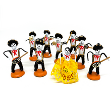 Load image into Gallery viewer, Handmade Mexican Mini 9 Piece Mariachi Nuevo Tecalitlán 1972 Set Art & Decor Mexico Black Charro