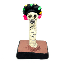 Load image into Gallery viewer, Handmade Mexican Catrina Figurine - Doña Beatriz Pescuezo Art & Decor Muertolandia.com Magenta Flower Ears