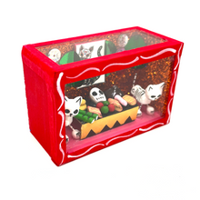 Load image into Gallery viewer, Handmade Window Shadow Box Nicho - Lovely Cats - Gatos Amorosos Shadow Boxes Mexico CC