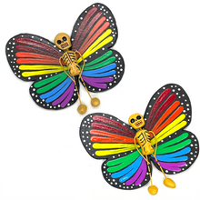 Load image into Gallery viewer, Handmade Mariposa Butterfly Magnets (2 Pack) - Rainbow Art & Decor Mexico Jumbo (2Pack)