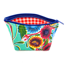 Load image into Gallery viewer, Handmade Mexican Oil Cloth - Medium Pouch Totes & Purses Muertolandia.com Seafoam Green