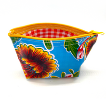 Load image into Gallery viewer, Handmade Mexican Oil Cloth - Medium Pouch Totes & Purses Muertolandia.com Lt Blue