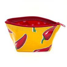 Load image into Gallery viewer, Handmade Mexican Oil Cloth - Medium Pouch Totes & Purses Muertolandia.com Yellow + Pepper