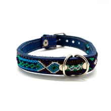 Load image into Gallery viewer, Mexican Handmade Dog Collar Pets Muertolandia.com Small Doyer Blue