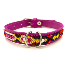Load image into Gallery viewer, Mexican Handmade Dog Collar Pets Muertolandia.com Medium Magenta