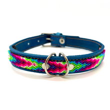 Load image into Gallery viewer, Mexican Handmade Dog Collar Pets Muertolandia.com Medium Blue