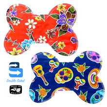 Load image into Gallery viewer, Handmade Mexican Oil Cloth - Dog Food Mat Pets Muertolandia.com Red/Blue