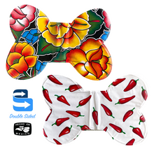 Load image into Gallery viewer, Handmade Mexican Oil Cloth - Dog Food Mat Pets Muertolandia.com Black/White
