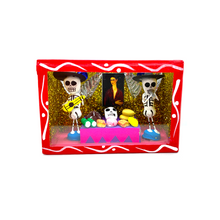 Load image into Gallery viewer, Handmade Window Shadow Box Nicho - Calaca / Skeleton Ofrenda Shadow Boxes Mexico CC Red