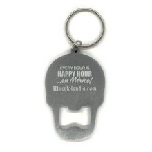 Load image into Gallery viewer, Metal Calavera Bottle Opener & Keychain Llavero Bar Goods Muertolandia.com