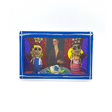 Load image into Gallery viewer, Handmade Window Shadow Box Nicho - Frida & Diego Shadow Boxes Mexico CC Blue Wood Box
