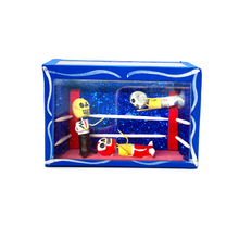 Load image into Gallery viewer, Handmade Window Shadow Box Nicho - Luchadores Lucha Libre, Mexican Wrestlers Shadow Boxes Mexico CC