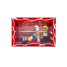 Load image into Gallery viewer, Handmade Window Shadow Box Nicho - Luchadores Lucha Libre, Mexican Wrestlers Shadow Boxes Mexico CC Red Wood Box