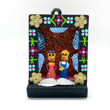 Load image into Gallery viewer, Handmade Shadow Box Nicho - Frida & Diego Shadow Boxes Mexico CC Black Wood Box