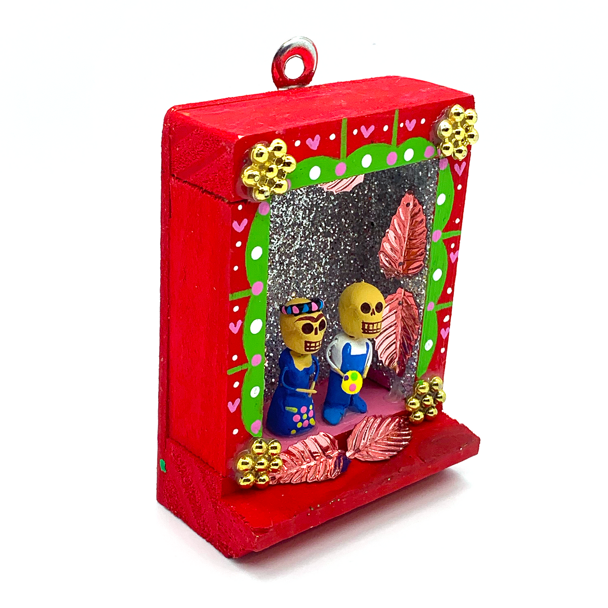 Day of the Dead Mexican Tin Nicho Shadowbox with FRIDA & DIEGO, Muertos order Couple