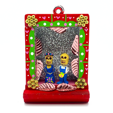 Load image into Gallery viewer, Handmade Shadow Box Nicho - Frida & Diego Shadow Boxes Mexico CC Red Wood Box