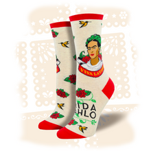Load image into Gallery viewer, Women's Frida Kahlo "Viva La Frida" Socks Socks SockSmith Ivory Heather