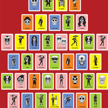 Load image into Gallery viewer, Red Lotería Card Apron Apron Mariachi Los Muertos
