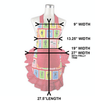 Load image into Gallery viewer, Red Lotería Card Apron Apron Mariachi Los Muertos