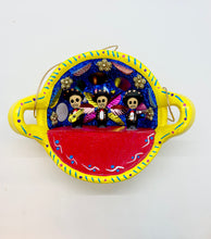 Load image into Gallery viewer, Handmade Mexican Cazuela Art - Mariachi Art & Decor Mexico Yellow Cazuela