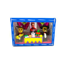 Load image into Gallery viewer, Handmade Window Shadow Box Nicho - Mariachi Ofrenda Shadow Boxes Mexico CC Blue