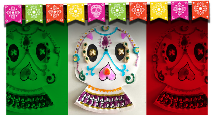 DIY Paper Plate Sugar Skull for Día de Muertos