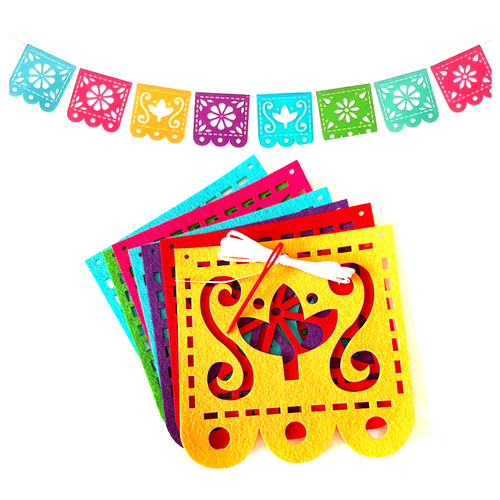 Papel Picado - Quality Felt Sugar Skull Garland Holiday Decor Nuevetón   