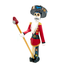 Load image into Gallery viewer, Mexican Handmade Paper Maché – Catrín Nutcracker Holiday Decor Nuevetón Jr