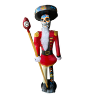 Mexican Handmade Paper Maché – Catrín Nutcracker Holiday Decor Nuevetón Tall