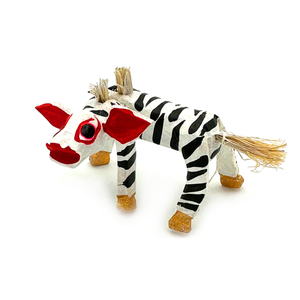 Handmade Mexican Mini Lucky Alebrijes Art & Decor Mexico Zebra  