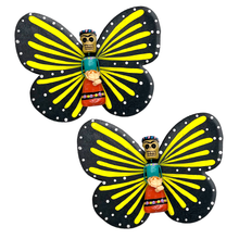 Load image into Gallery viewer, Handmade Jumbo Mariposa Butterfly Magnets (Frida Full Body 2 Pack) Art &amp; Decor Mexico Yellow/Yellow