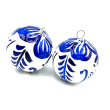 Load image into Gallery viewer, Handmade Mexican Christmas Navidad Ornaments - Talavera Collection (2 Pack) Holiday Decor Muertolandia.com Blue / Blue