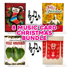 Load image into Gallery viewer, Musical Greeting Cards - 8 Card Mexican Christmas Bundle Greeting Cards Muertolandia.com