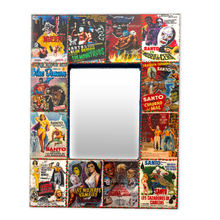 Load image into Gallery viewer, Handmade Mexican Mirror - Luchadores, Mexican Wrestlers, Lucha Libre Art &amp; Decor Mexico Vintage Movie Posters 8  