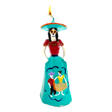 Load image into Gallery viewer, Mexican Handmade Candle - La Calavera Adelita Art &amp; Decor Muertolandia.com Falda 01  